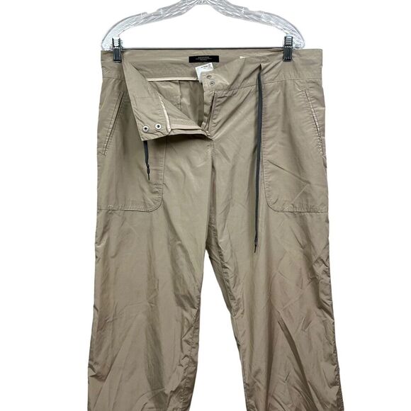 Weekend Max Mara Womens Pants Relaxed SportDrawstring Rolled Button Hem Beige W8 - Picture 4 of 7